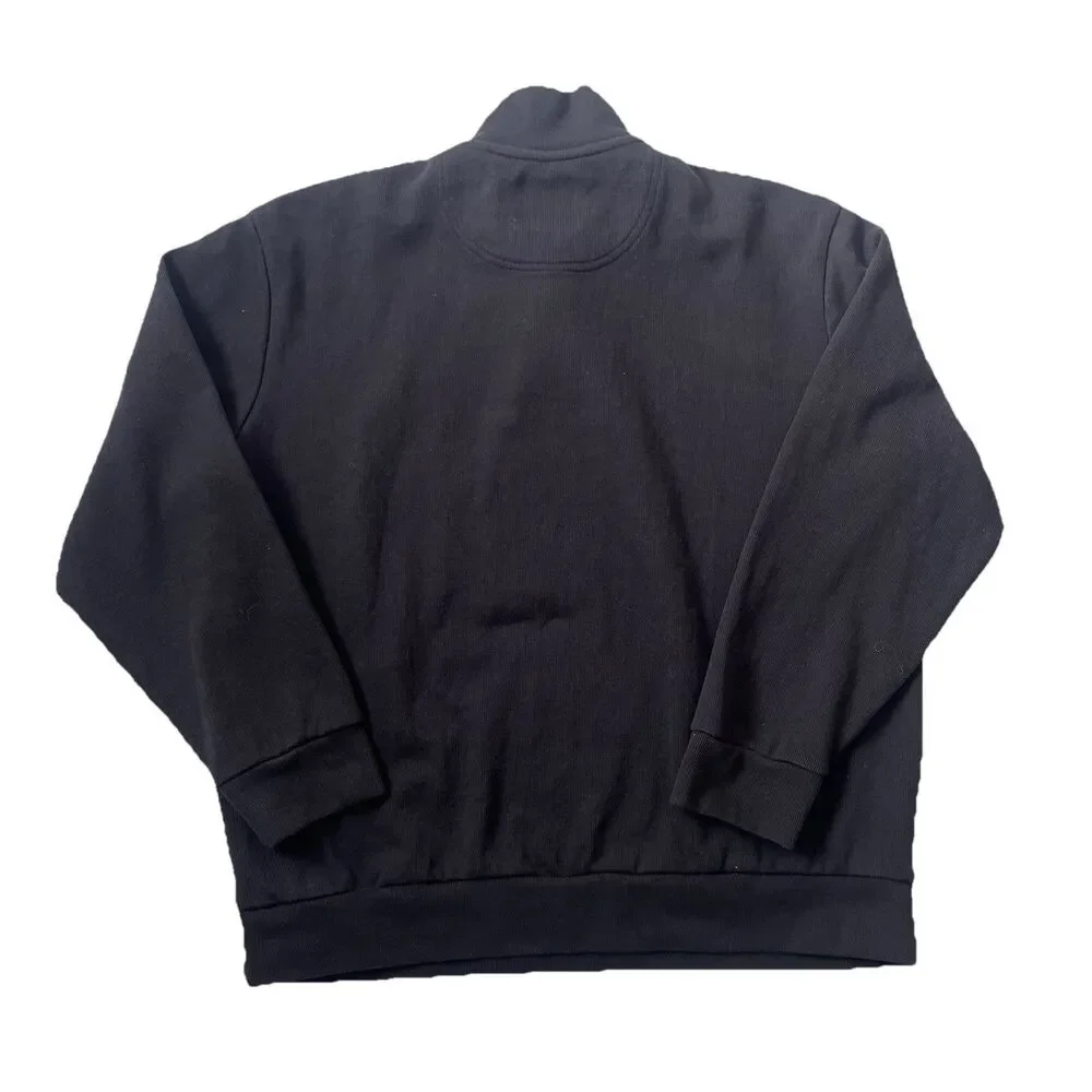 U.S. Polo Assn 1/4 Quarter Zip Sweater Men 2XL XXL Black Knit Pullover Ribbed